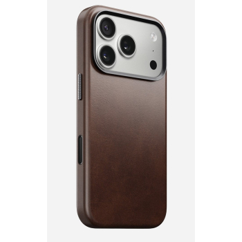 NOMAD Traditional Leather Case - skórzane etui do iPhone 17 Pro kompatybilne z MagSafe, skóra Horween (rustic brown)