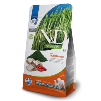 FARMINA N&D Spirulina Herring Adult Medium&Maxi - sucha karma dla psa - 7 kg