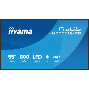 IIYAMA 139.0cm(55") LH5566UHSB-B1 16:9 2xHDMI+1xUSB-C VA (Speditionsversand)