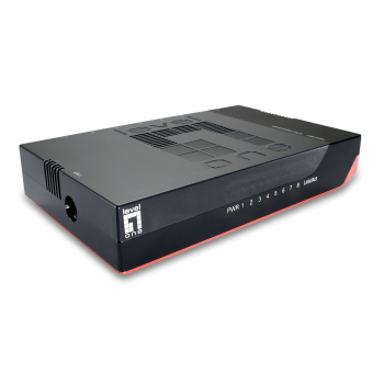 LevelOne GSW-0807 przełącznik sieciowy Nie zarządzany Gigabit Ethernet (10/100/1000) Czarny, Czerwony