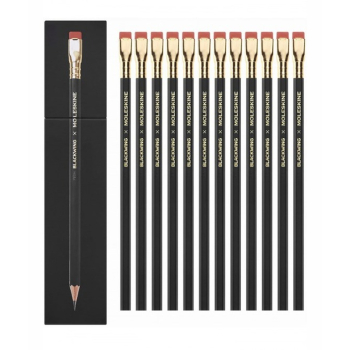 MOLESKINE  Zestaw 12 kultowych ołówków Blackwing Firm, twardy japoński grafit i cedrowa oprawa, w praktycznym pudełku-przyborniku.