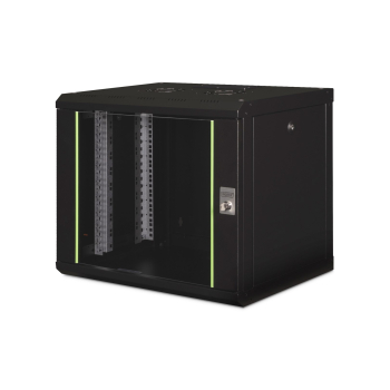 Digitus Szafa sieciowa wisząca Unique 19" 9U rack 600x450, drzwi szyba, czarny, niedzielona, złożona, 100kg