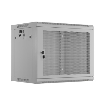 Szafa instalacyjna rack wisząca 19" 9U 600X450 szara drzwi perforowane Lanberg (flat pack)