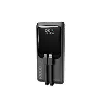GEMBIRD POWERBANK O POJEMNOŚCI 10000MAH Z WYŚWIETLACZEM LCD ZINTEGROWANYMI KABLAMI SZYBKIM ŁADOWANIEM QC3.0 20W