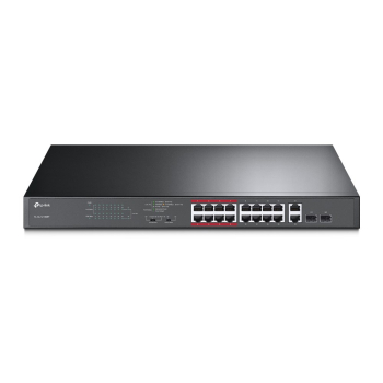 Switch PoE TP-LINK TL-SL1218MP (16x 10/100Mbps, 2x 10/100/1000Mbps) , Przełącznik niezarządzalny PoE, 16 portów 10/100 Mb/s, 2 porty gigabitowe , Duża