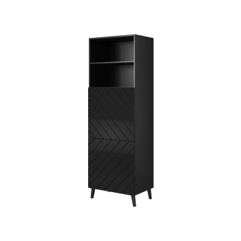 Witryna ABETO 60x40xH176,5 czarny/czarny połysk