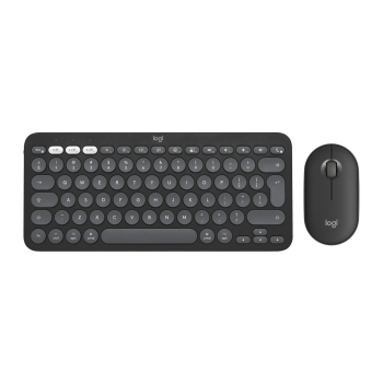 Logitech 920-012244 klawiatura Dołączona myszka Uniwersalne RF Wireless + Bluetooth QWERTY Amerykański międzynarodowy Grafitowy