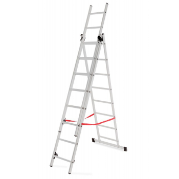 AWTOOLS drabina aluminiowa BASIC 3x8 stopni 150kg
