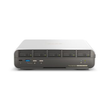 Qnap TBS-h574TX-i3-12G, Compact, 5 x E1.S up to 15mm ( or 5 x M.2 2280 PCIe w/ QDA-E1SM ), Intel Core i3-1320PE 8C/12T, onboard 12GB DDR4 (not expanda