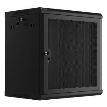 SZAFA INSTALACYJNA RACK WISZĄCA 19" 12U 600X450 CZARNA DRZWI PERFOROWANE LANBERG (FLAT PACK)