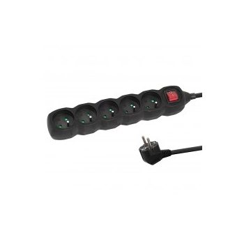 ESPERANZA LISTWA ZASILAJĄCA 5 GN. WYŁĄCZNIK 3M CZARNA ELK215K