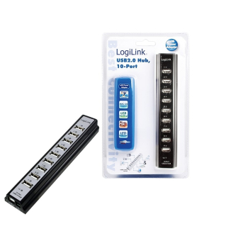 LogiLink UA0096 huby i koncentratory 480 Mbit/s Czarny