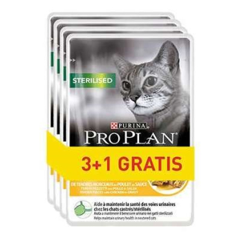 PURINA Pro Plan Sterilised Kurczak - mokra karma dla kota - 85g 3+1 saszetka gratis