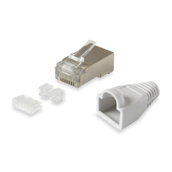Equip Steckersatz Cat6    geschirmt   RJ45    100Stk transp. Polybeutel