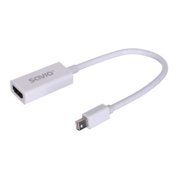 Adapter SAVIO cl-57 (Mini DisplayPort M - HDMI F; 0,10m; kolor biały)