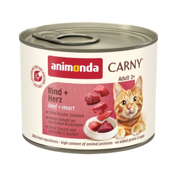 ANIMONDA Carny Adult wołowina i serca - mokra karma dla kota - 200g