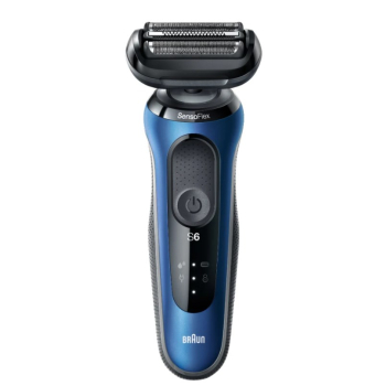 Braun Series 6 61-B4500cs - Golarka foliowa - Niebieski - Przyciski - LED - Ładowanie - Zasilanie - AC/Bateria