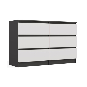M6 MALWA KOMODA 120CM 6 SZUFLAD ANT/BIEL KOMPLET