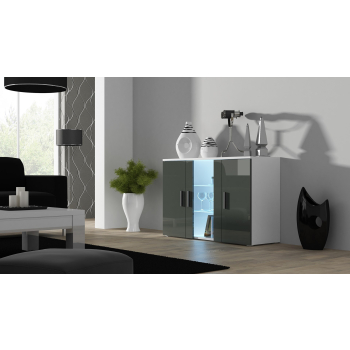 Komoda 120cm SOHO S7 biały/ szary połysk