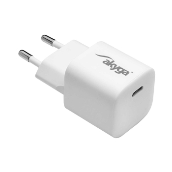 AKYGA ŁADOWARKA SIECIOWA 25W USB-C PD GAN 5-12V / 2.08-3A BIAŁA AK-CH-22