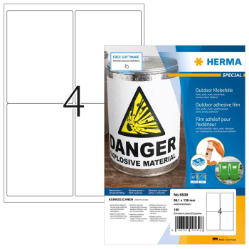 HERMA Etik. A4 Outdoor Klebefolie weiĂź 99,1x139 mm  160 St.