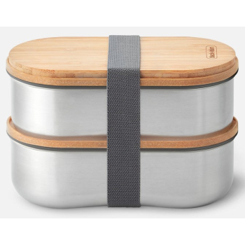 BB-Zestaw 2 lunch boxów stalowych, szary