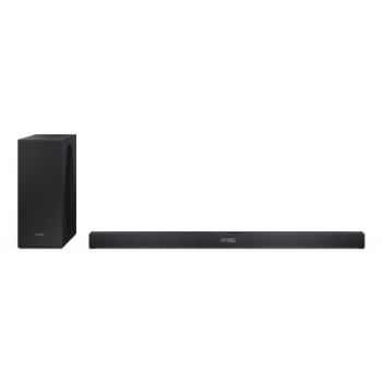 Sharp 2.1-kanałowy ultracienki Dolby Atmos/DTS Virtual: X Soundbar z bezprzewodowym subwooferem HT-SBW320 360 W Łączność Bluetooth Połączenie bezprzew