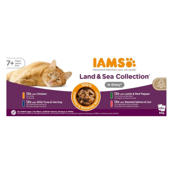 IAMS Delights Senior Land & Sea Collection in Gravy 12x85g