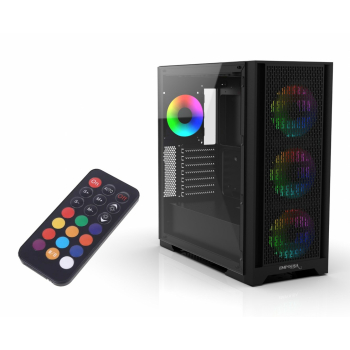 INCA GehĂ¤use Mid-Tower/ATX/Metall&Glas/USB/RGB       schwarz