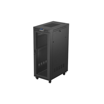 Szafa instalacyjna rack stojąca 19" 32U 600x1000 czarna drzwi perforowane LCD Lanberg (Flat Pack)