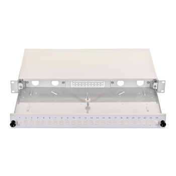 Alantec Przełącznica światłowodowa 24xSC simplex / 24xLC duplex 19" 1U z płytą czołową oraz akcesoriami montażowymi (dławiki, opaski), wysuwalna (FOP-