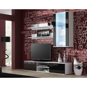 Zestaw SOHO 5 (RTV180 + Wit.Wisz + Półki) BI/CZ POŁ