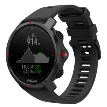 Polar Grit X Pro - Titanium - Zegarek sportowy z paskiem - perforowana skóra - szary - Rozmiar paska: M/L - Wyświetlacz 3 cm (1.2") - Bluetooth - 41 g