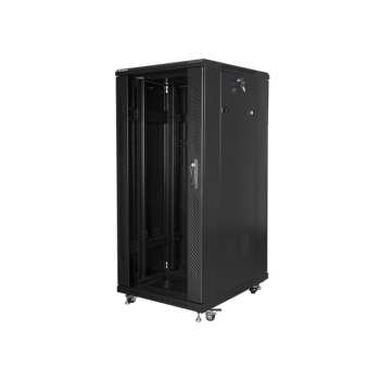 Szafa rack Lanberg FF01-6827-12B (27U; 19''; 1390mm / 600mm / 800 mm; stojąca; Pełne, Szklane; 800 kg; kolor czarny)