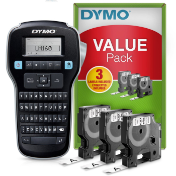 Drukarka etykiet Dymo LM 160 Value Pack +3xS0720530 taśma D1 czarna/biała 12mm