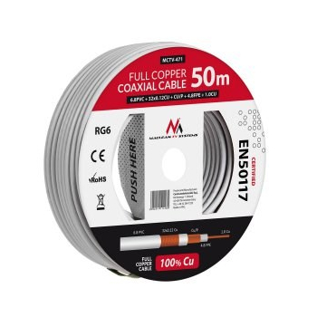 Maclean MCTV-472 kabel koncentryczny RG-6/U 100 m Biały