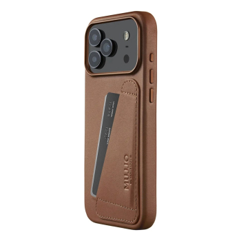 Mujjo Wallet Leather Case - etui skórzane do iPhone 17 Pro Max kompatybilne z MagSafe (tan)