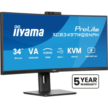 Monitor IIYAMA 86,4cm (34") XCB3497WQSNPH-B1 21:9 HDMI+DP+USB-C Webc