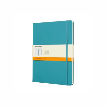 MOLESKINE Notes Classic XL (19x25 cm) w linie, twarda oprawa, reef blue, 192 strony, niebieski