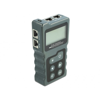 Tester kabli LCD Delock RJ45 / PoE / DC - zestaw do testowania sieci