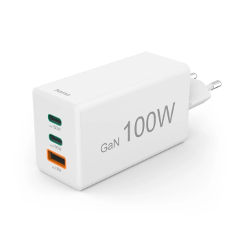 HAMA Schnellladegerät GaN, 2x USB-C PD, 1x USB-A Q