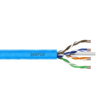 Kabel instalacyjny DIGITUS kat.6A, U/UTP, Eca, AWG 23/1, LSOH, 305m, niebieski, karton