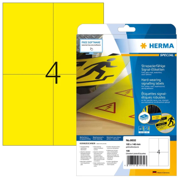 HERMA 8032 etykiet do nadruku Żółty Samoprzylepne etykiety do drukowania