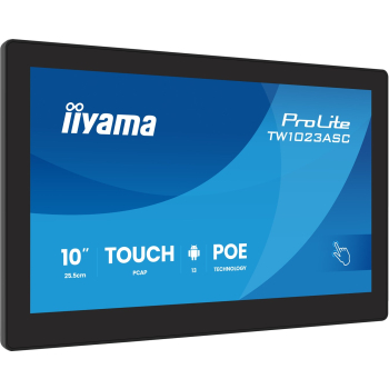 iiyama TW1023ASC-B3P signage display Kiosk 25,6 cm (10.1") Wi-Fi 385 cd/m2 WXGA Czarny Ekran dotykowy Procesor wbudowany Android 24/7
