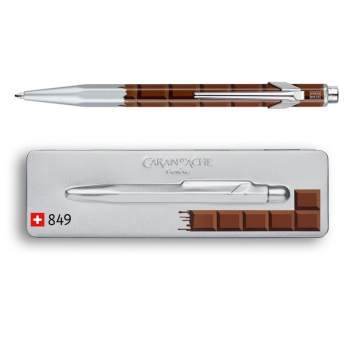 Caran d’Ache Długopis szwajcarski 849 Totally Swiss Pop Line - Chocolate, kolor szary z brązowym.