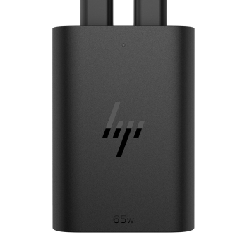 Zasilacz sieciowy HP 65W GaN Laptop Charger 2xUSB-C czarny 600Q7AA