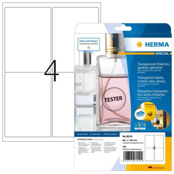 HERMA 8019 etykiet do nadruku Przezroczysty Samoprzylepne etykiety do drukowania