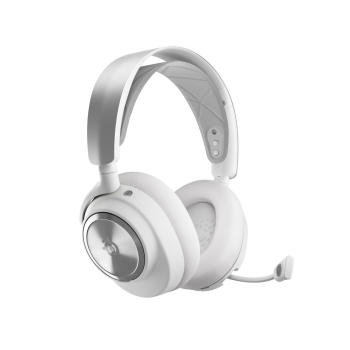 Steelseries Arctis Nova Pro Wireless Zestaw słuchawkowy Przewodowy i Bezprzewodowy Opaska na głowę Gaming Bluetooth Srebrny, Biały
