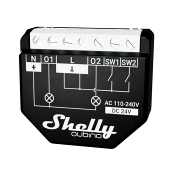 Shelly Qubino Wave 2PM - 2-kanałowy przekaźnik dopuszkowy/sterownik Z-Wave 230 V