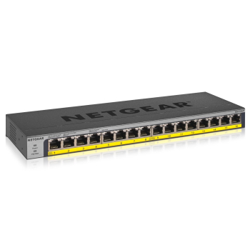 Switch Netgear GS116LP-100EUS 16p PoE 76W* (PoE+: 16p) Unmanaged Gigabit